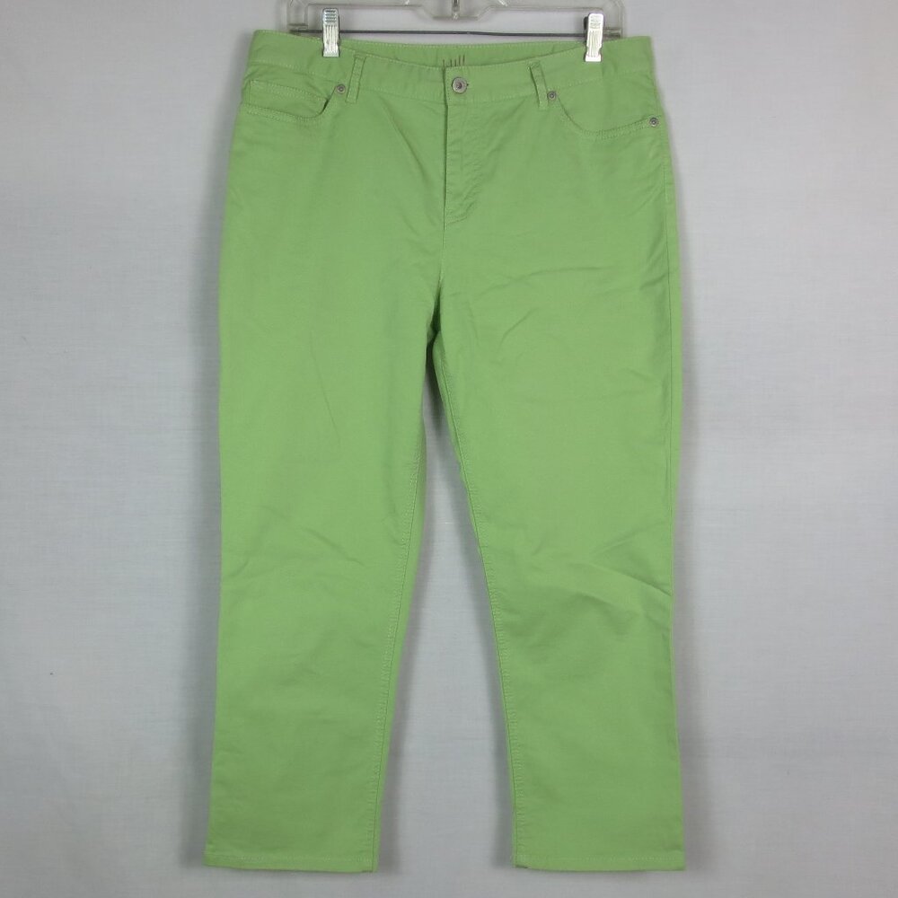 NEW J Jill Jeans Green High Rise Straight Leg Ankle Cotton Stretch Denim Size 10